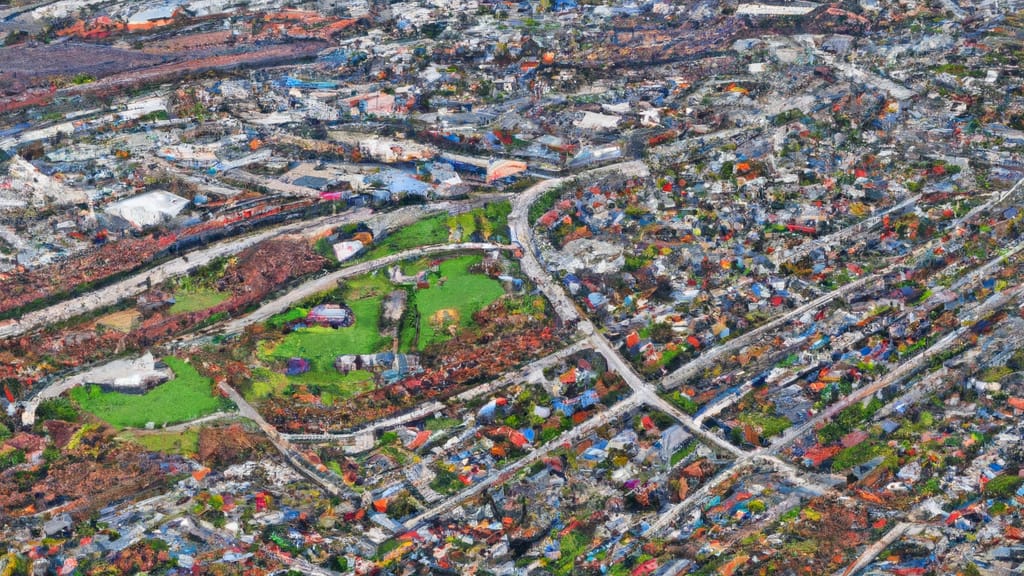 Maumee, Ohio painted from the sky