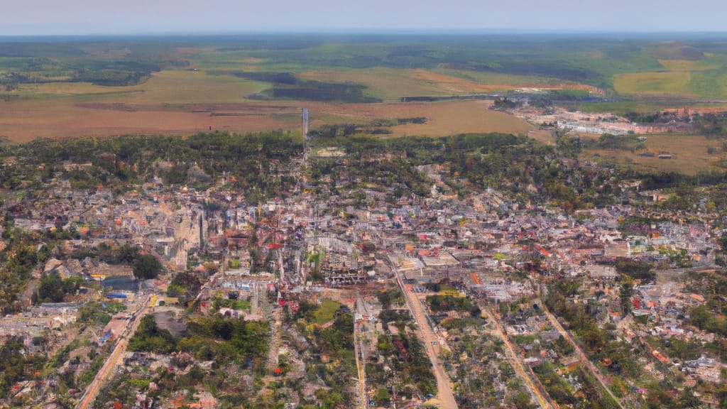 Mendota, Illinois painted from the sky