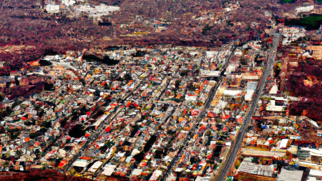 Middletown, Connecticut painted from the sky