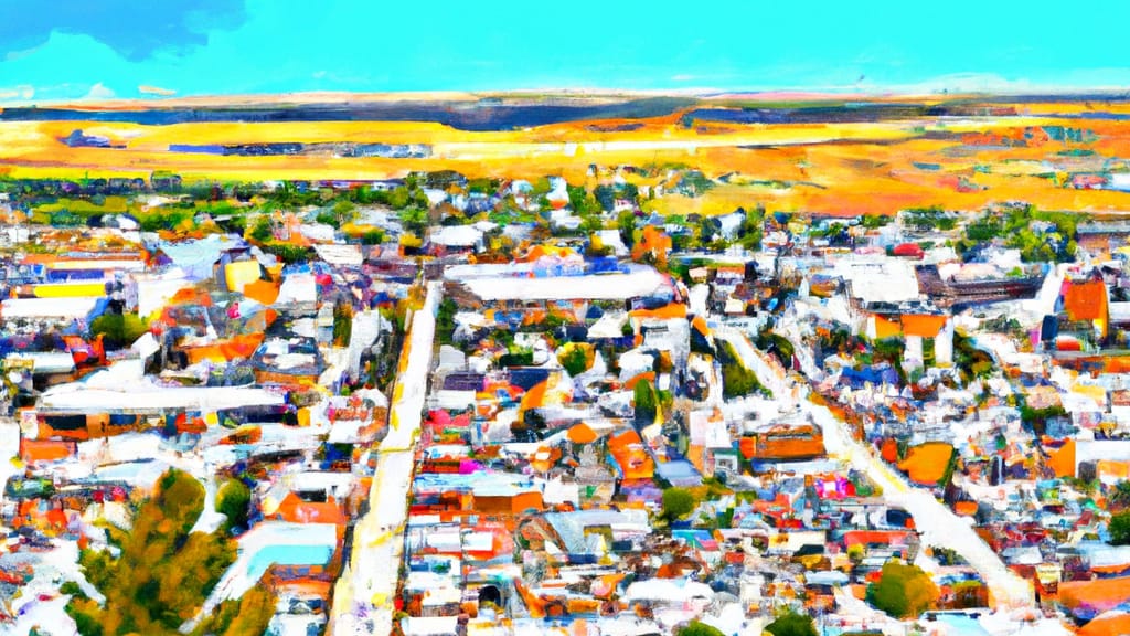 Miles City, Montana painted from the sky