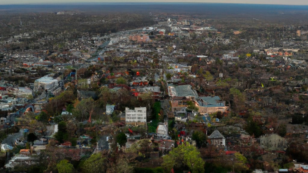 Montclair, New Jersey painted from the sky