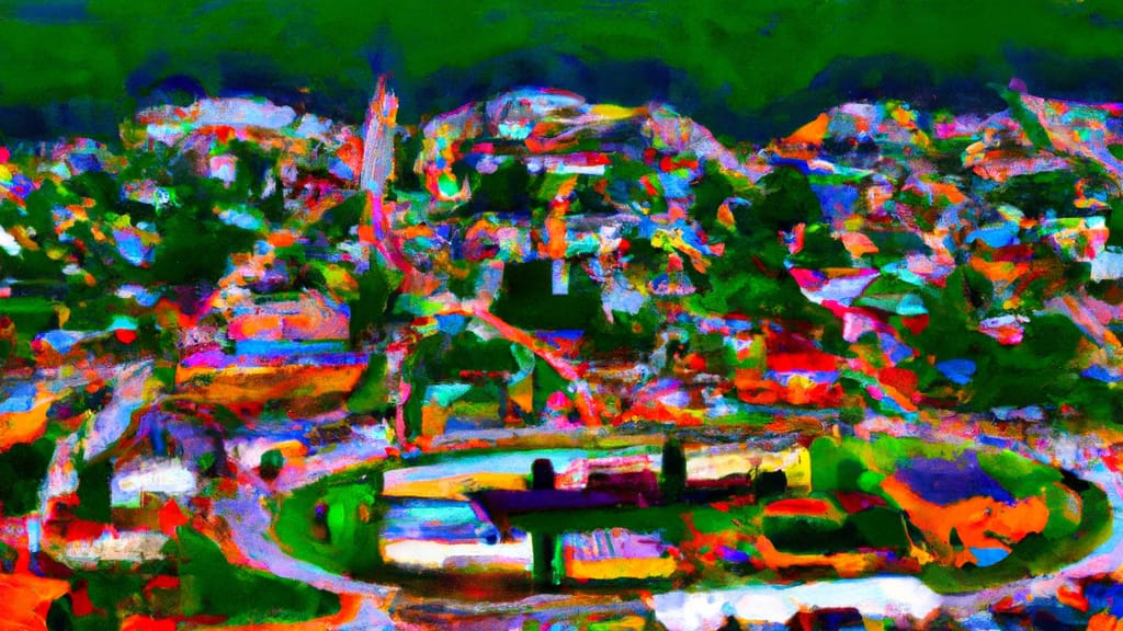 Montevallo, Alabama painted from the sky