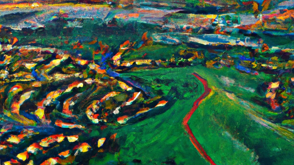 Moorpark, California painted from the sky
