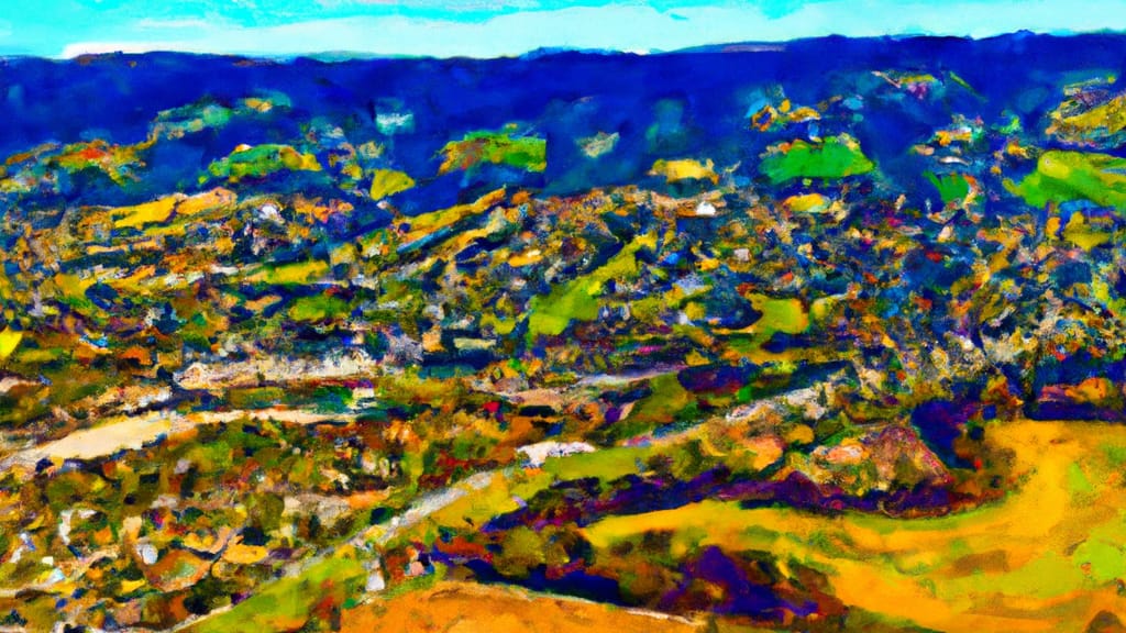 Morgan Hill, California painted from the sky