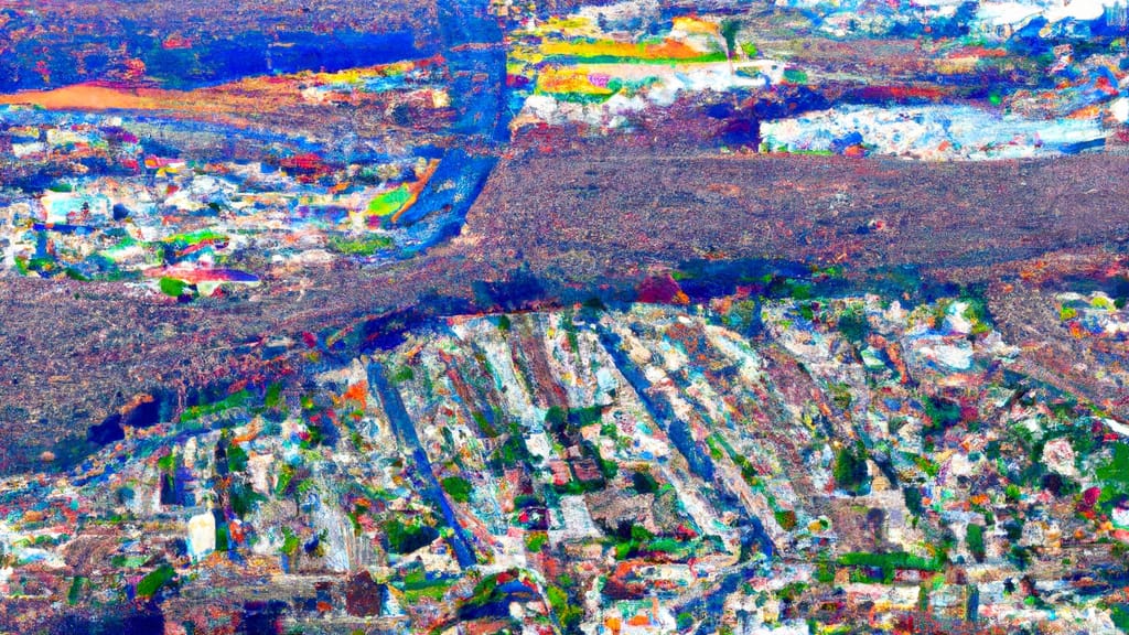 Morris Plains, New Jersey painted from the sky