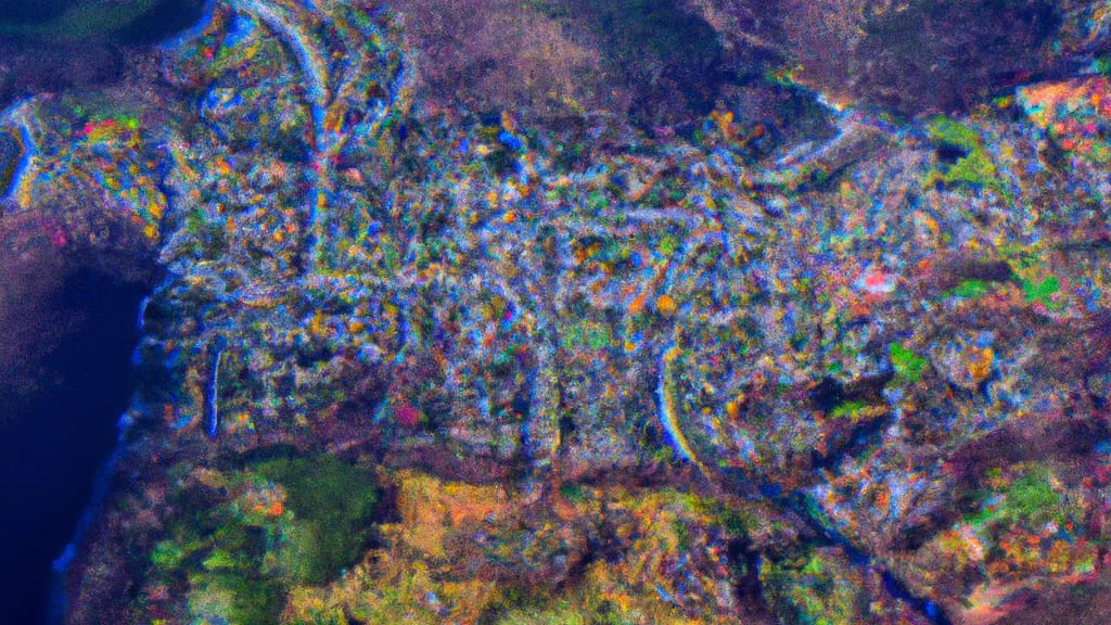 Morrisville, Pennsylvania painted from the sky