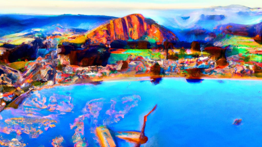 Morro Bay, California painted from the sky