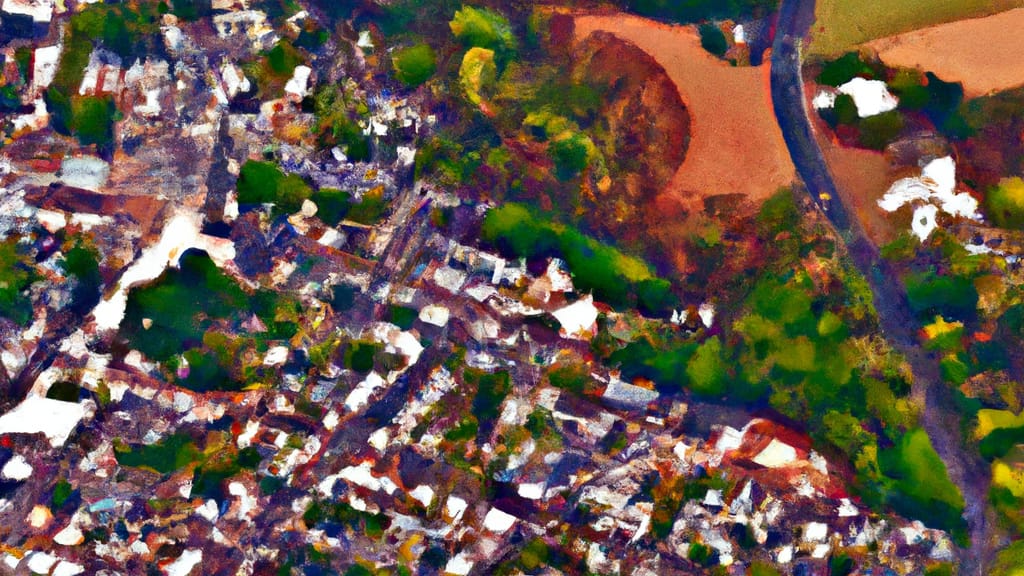 Mount Airy, Maryland painted from the sky