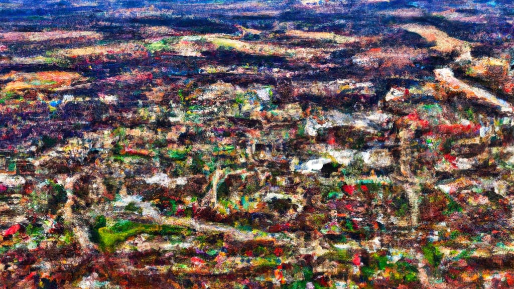 Mount Vernon, Missouri painted from the sky