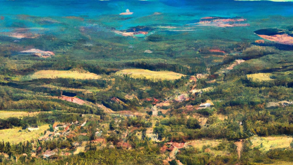 Mountain Home, Arkansas painted from the sky