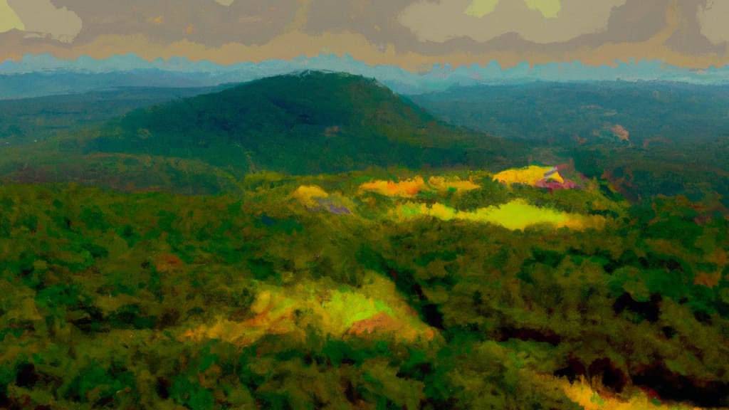 Mountain Top, Pennsylvania painted from the sky