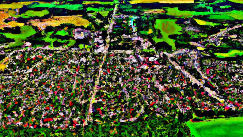 Mukwonago, Wisconsin painted from the sky