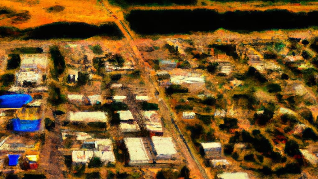 Muskogee, Oklahoma painted from the sky