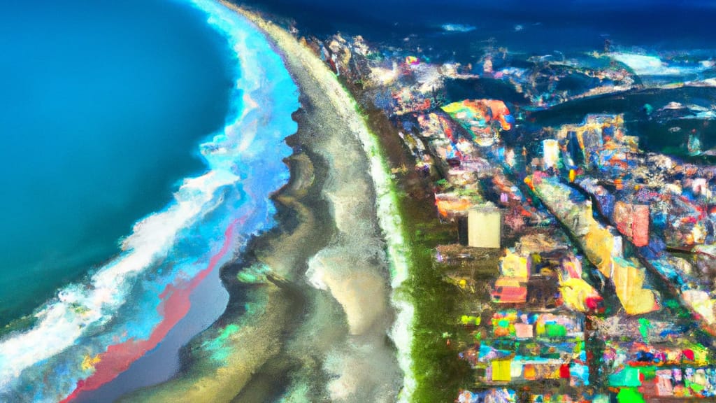 Myrtle Beach, South Carolina painted from the sky