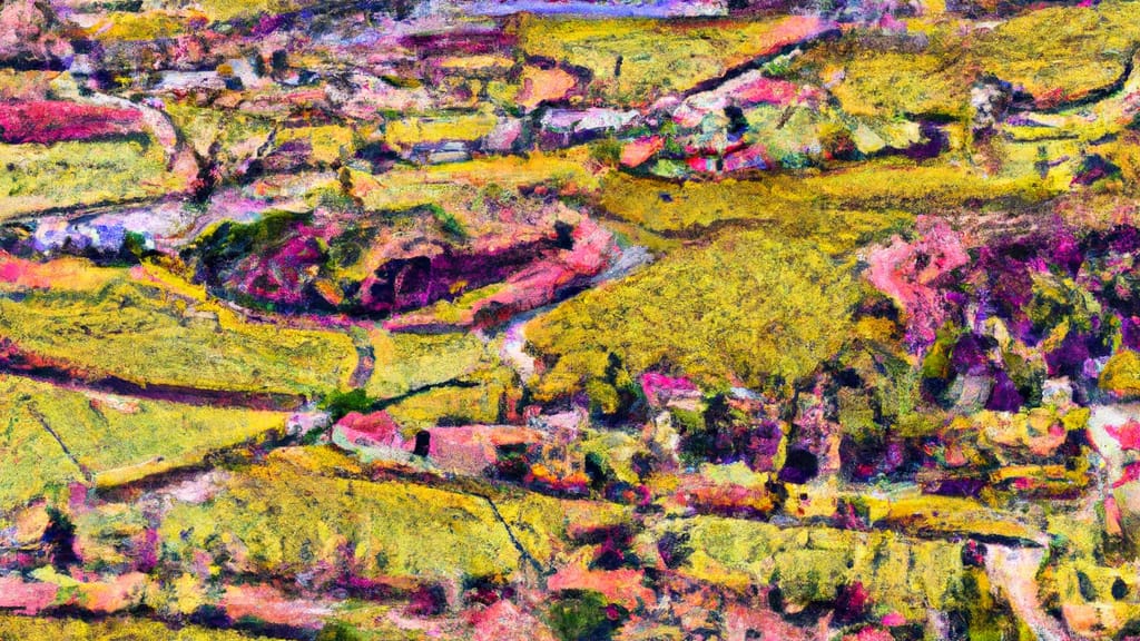 Napa, California painted from the sky