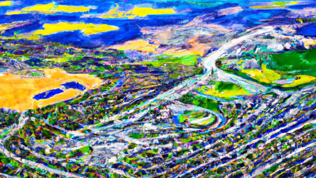 Naperville, Illinois painted from the sky