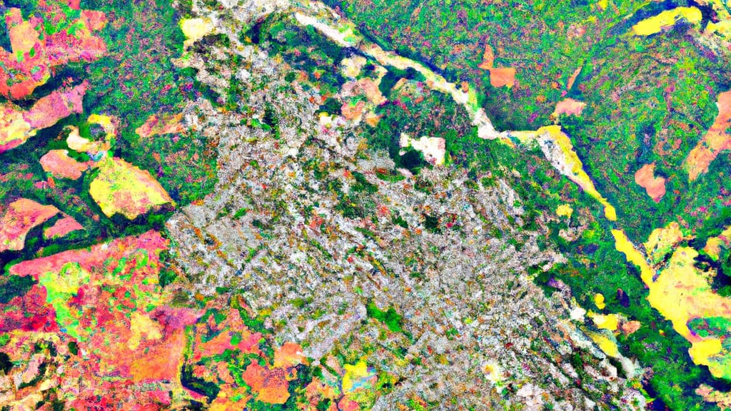 New Boston, New Hampshire painted from the sky