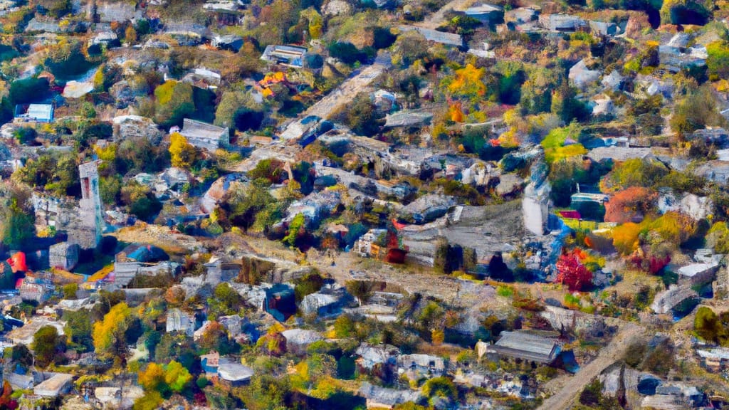 New Ipswich, New Hampshire painted from the sky
