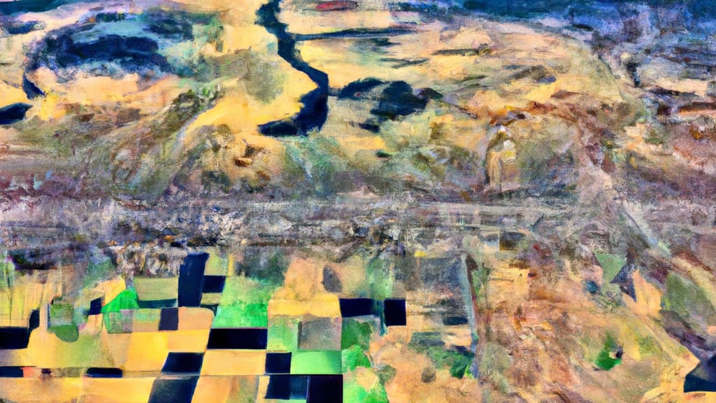 Newman, California painted from the sky