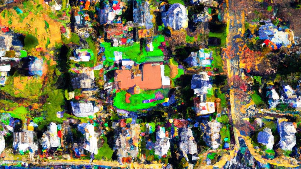 North Arlington, New Jersey painted from the sky