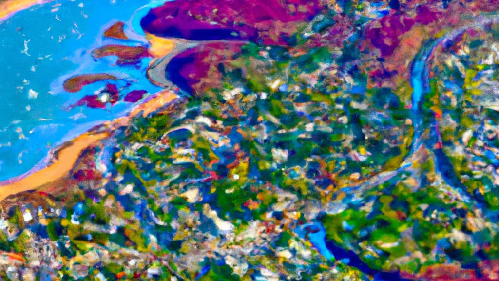 North Kingstown, Rhode Island painted from the sky