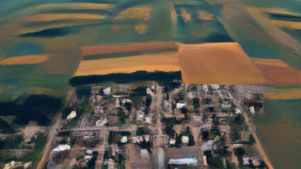 North Liberty, Iowa painted from the sky
