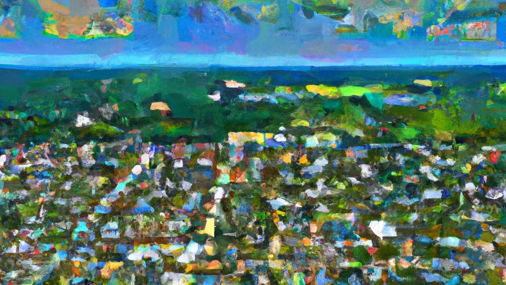 Northport, Alabama painted from the sky