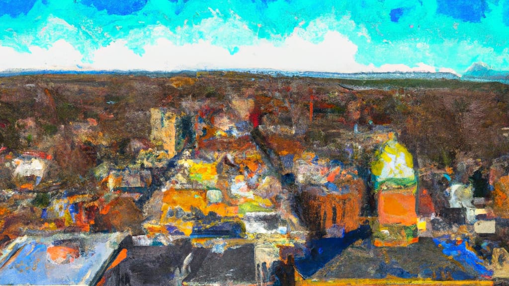 Norwich, Connecticut painted from the sky