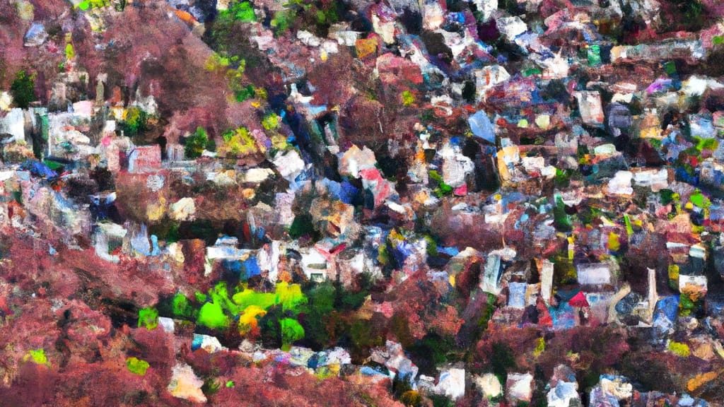 Norwood, New Jersey painted from the sky