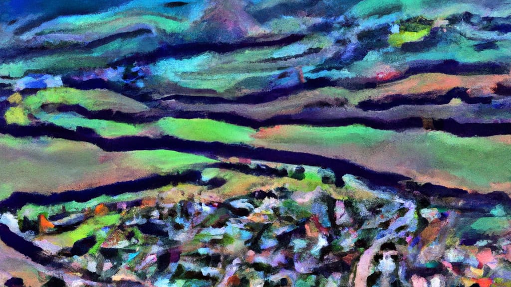 Novato, California painted from the sky