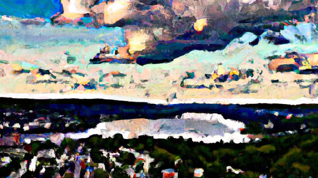 Nyack, New York painted from the sky