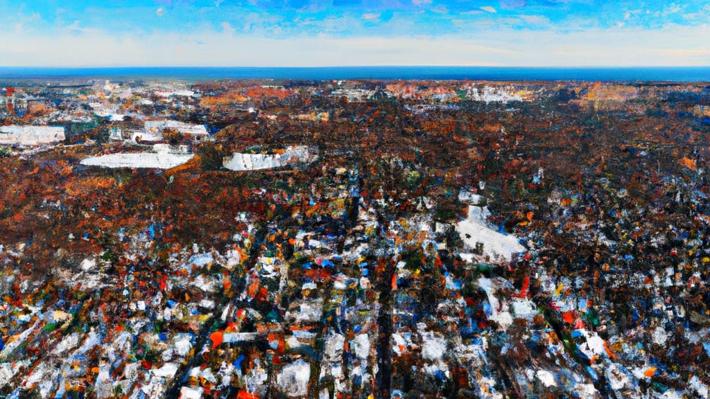 Oak Park, Illinois painted from the sky