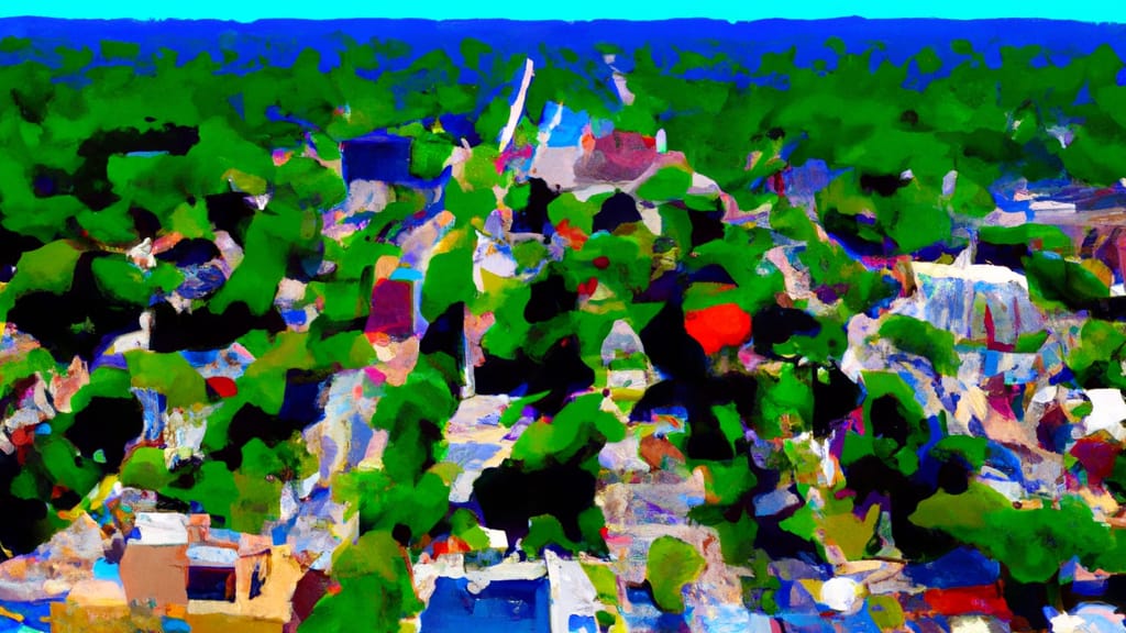 Oak Park, Michigan painted from the sky