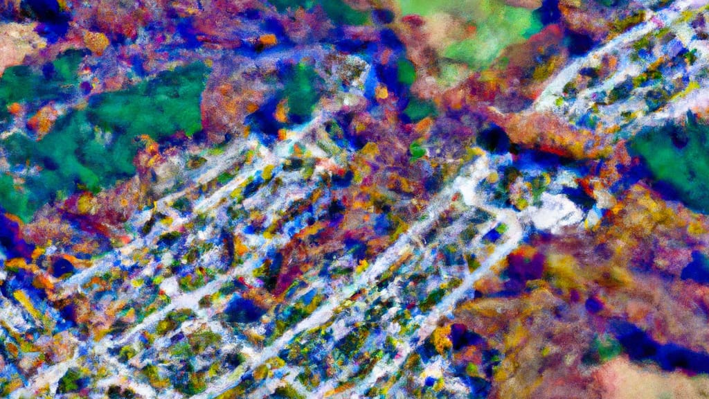 Oakville, Connecticut painted from the sky