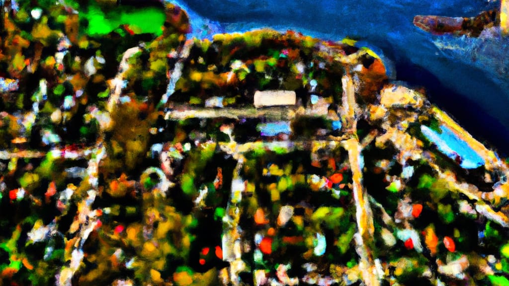 Oconomowoc, Wisconsin painted from the sky