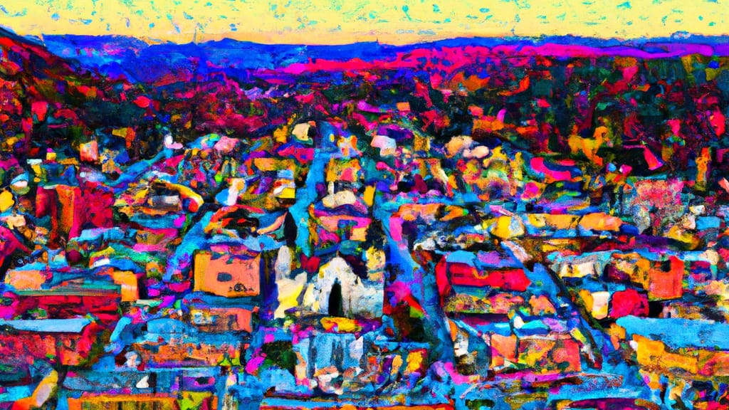 Oneonta, New York painted from the sky