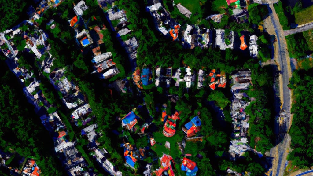 Oradell, New Jersey painted from the sky