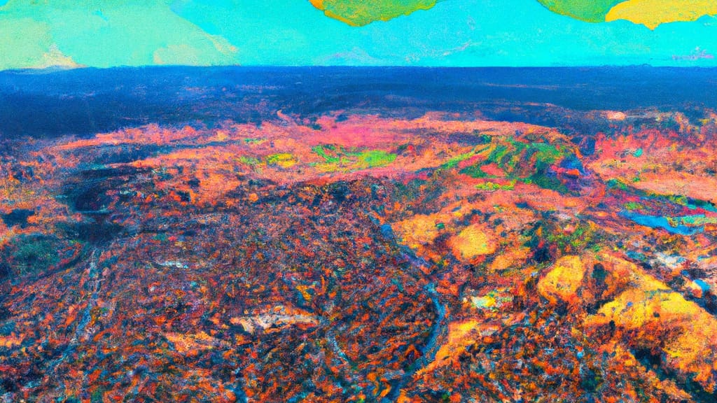 Oroville, California painted from the sky
