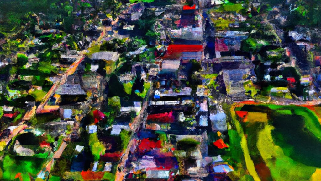 Oxford, Alabama painted from the sky