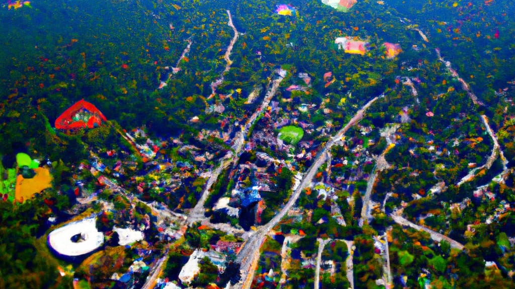 Oxford, Connecticut painted from the sky