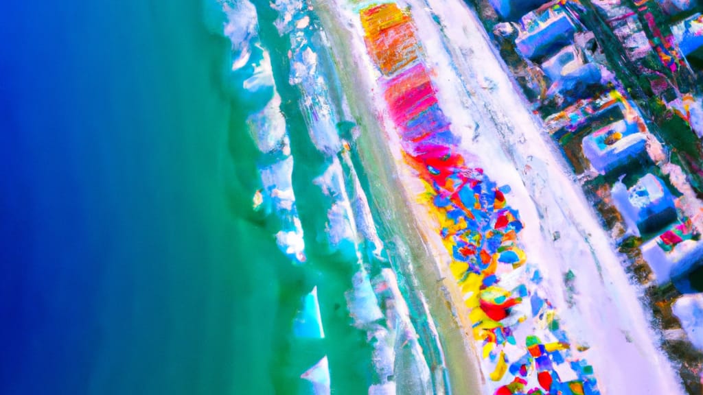 Panama City Beach, Florida painted from the sky