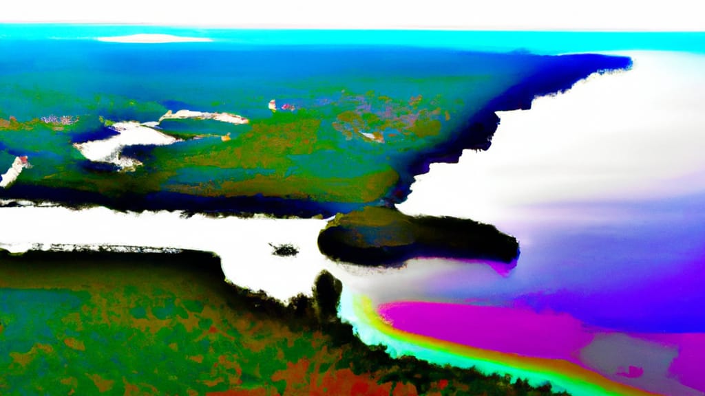 Paradise, Michigan painted from the sky