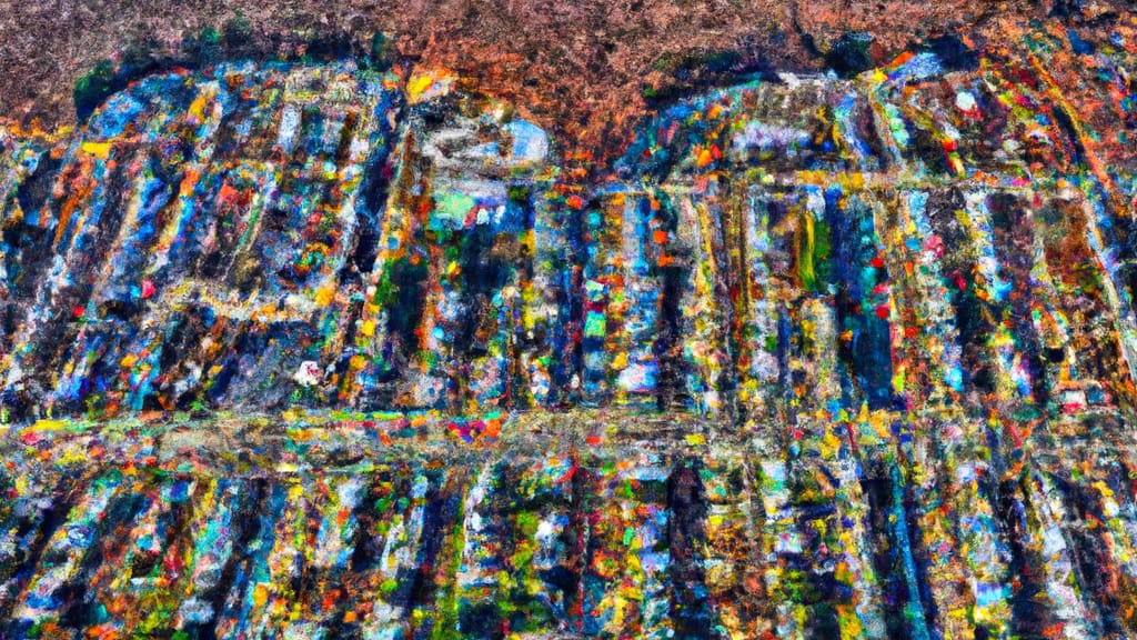 Paramus, New Jersey painted from the sky