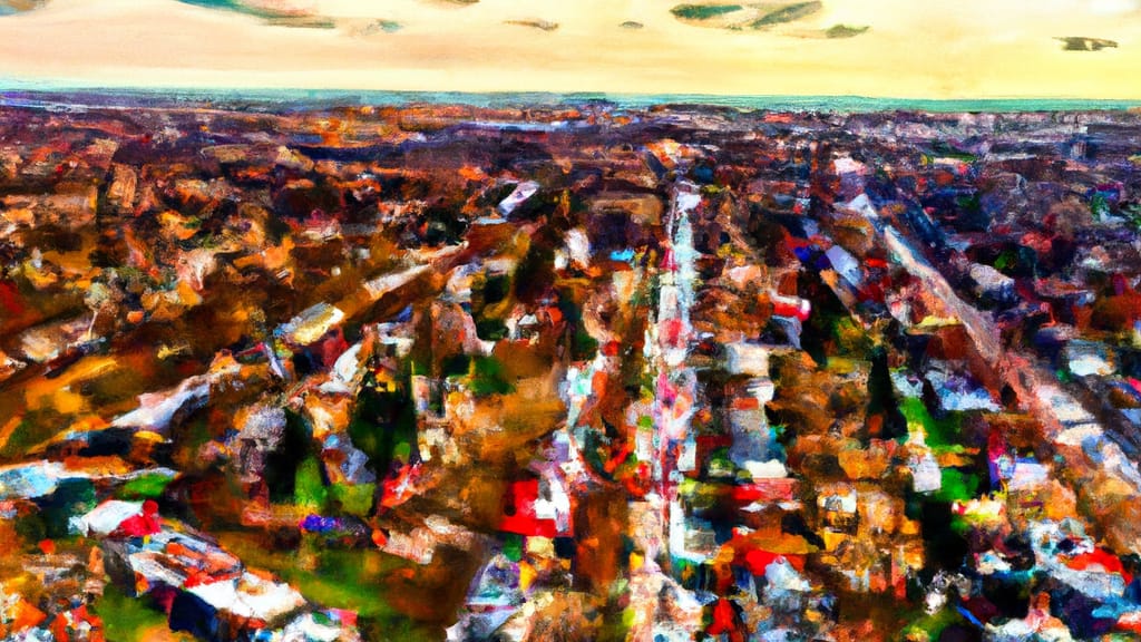 Park Ridge, Illinois painted from the sky