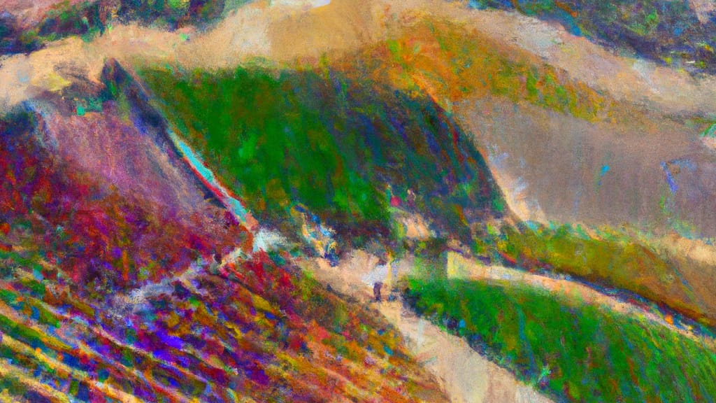 Paso Robles, California painted from the sky
