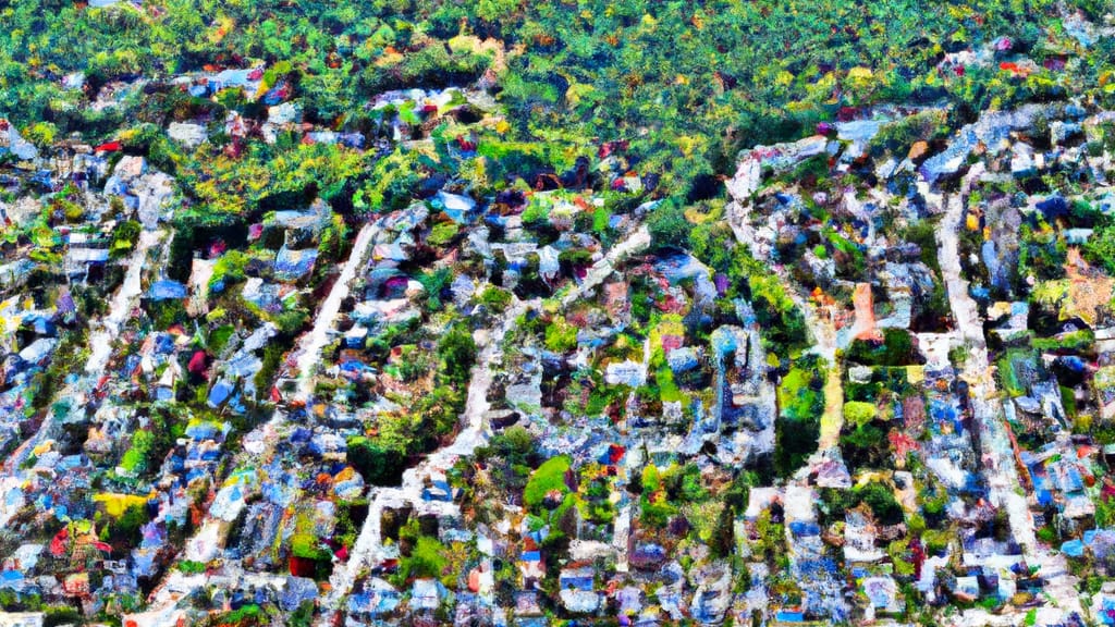 Pembroke, Massachusetts painted from the sky