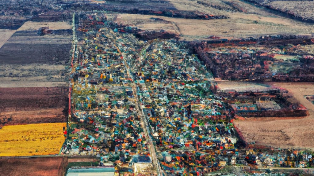 Peotone, Illinois painted from the sky