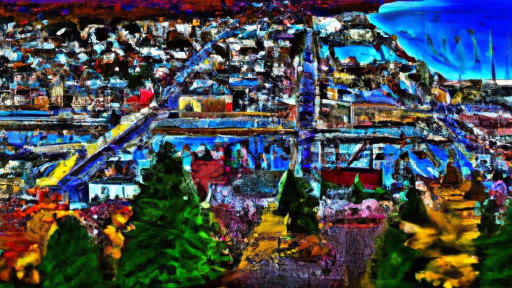 Petoskey, Michigan painted from the sky