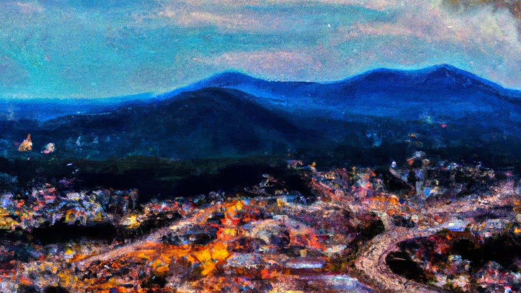 Pigeon Forge, Tennessee painted from the sky