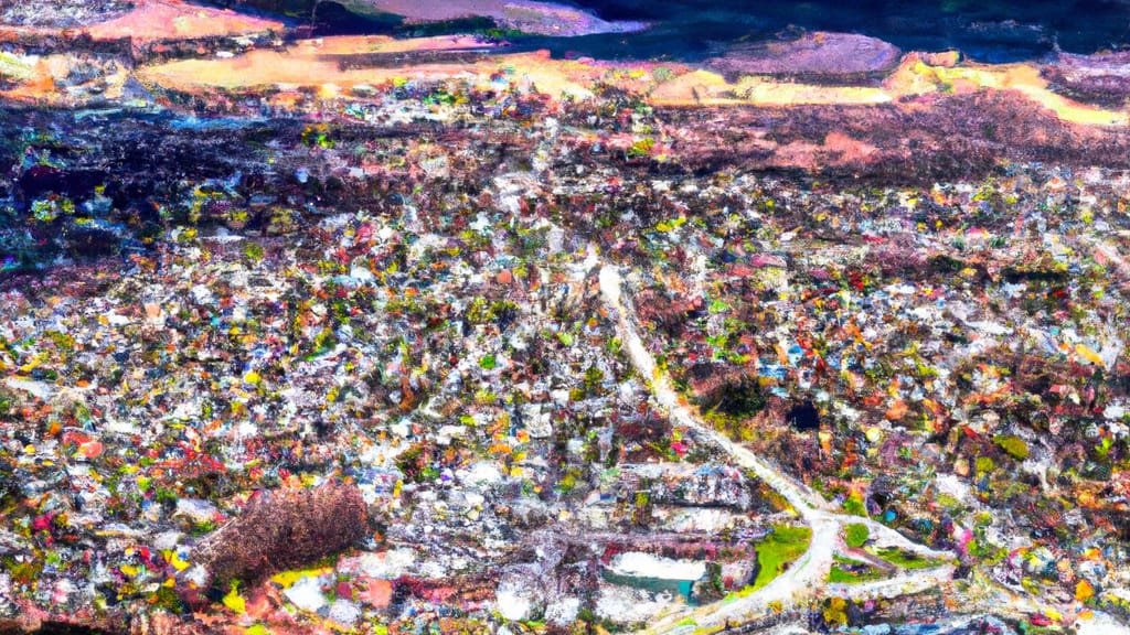 Pittsfield, Massachusetts painted from the sky